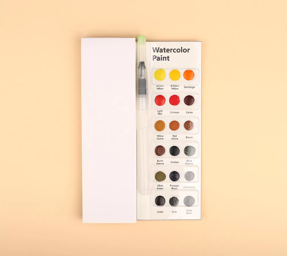 18 colors Watercolor Dot Card Sets